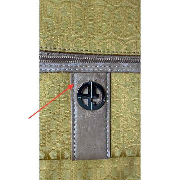 Giani Bernini Crossbody Bag Yellow Monogram Print Pocketbook Purse - Picture 9 of 13
